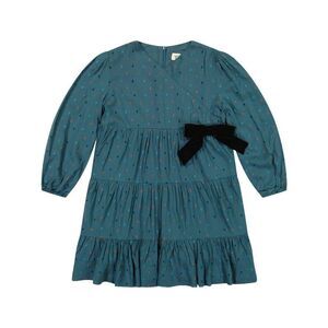 Teela Nyc Girls  Dotted Wrap Dress, Blue